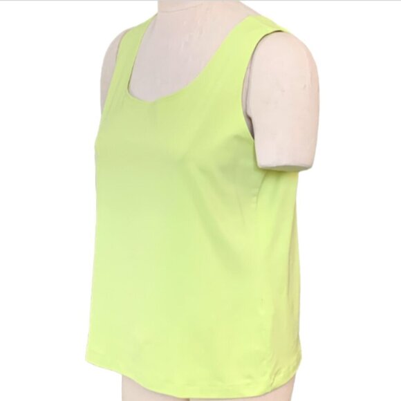 Chico's Tank Top Sz 2 (L/12) Chartreuse Light Yellow-Lime Green #99K - Picture 3 of 7